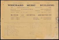 Blueprints for converting the Whichard Music Building to Administrative Offices